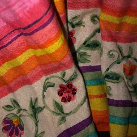 Jasmine KC Floral Beaded Full Skirt Made in India Size Small - Picture 7 of 13